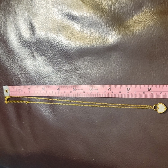 HEART PAPER CLIP GOLD SS VCA MOP NECKLACE - Picture 3 of 5